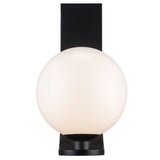Lane Large 18" Matte Black Opal Glass Globe Exterior Wall Sconce