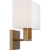 Tribeca Rectangular 2-Light Modern Wall Sconce with Linen Shade