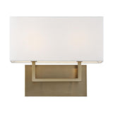 Tribeca Rectangular 2-Light Modern Wall Sconce with Linen Shade