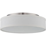 Heather 13" Linen Drum Shade Flush Mount Modern Minimalist Low-Profile Ceiling Fixture