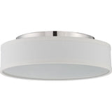 Heather 13" Linen Drum Shade Flush Mount Modern Minimalist Low-Profile Ceiling Fixture