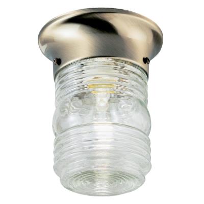 Vintage Cottage Jelly Jar Clear Glass Traditional Outdoor Porch Light - Exterior Wall Sconce or Flush Mount