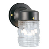 Vintage Cottage Jelly Jar Clear Glass Traditional Outdoor Porch Lantern - Exterior Wall Sconce