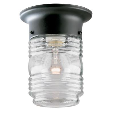 Vintage Cottage Jelly Jar Clear Glass Traditional Outdoor Porch Light - Exterior Wall Sconce or Flush Mount