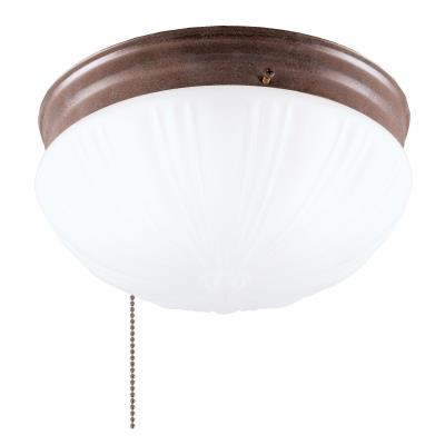 Sienna Frosted Glass Traditional Flush Mount with Pull Chain