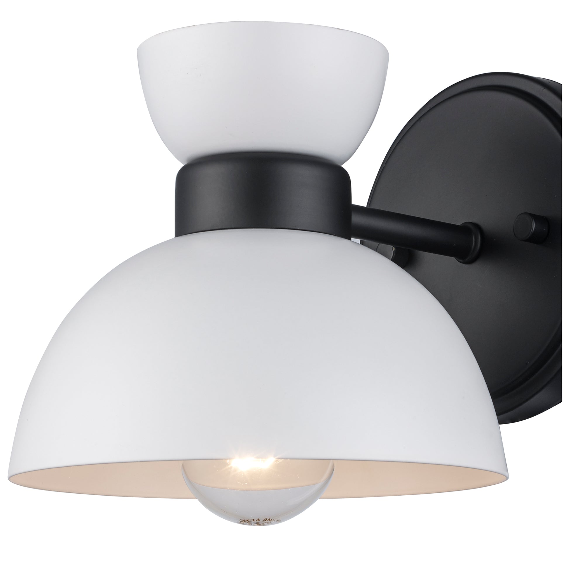 Azaria Dome Shade Retro Wall Sconce - Matte Black, Matte White and Burnished Brass - Midcentury Modern Lighting by Practical Props