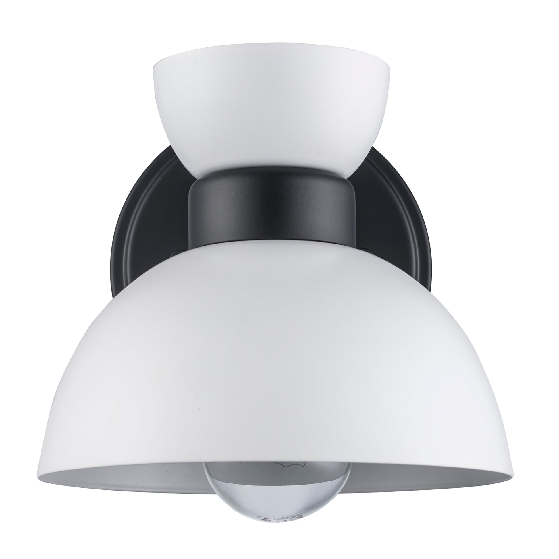 Azaria Dome Shade Retro Wall Sconce - Matte Black, Matte White and Burnished Brass - Midcentury Modern Lighting by Practical Props