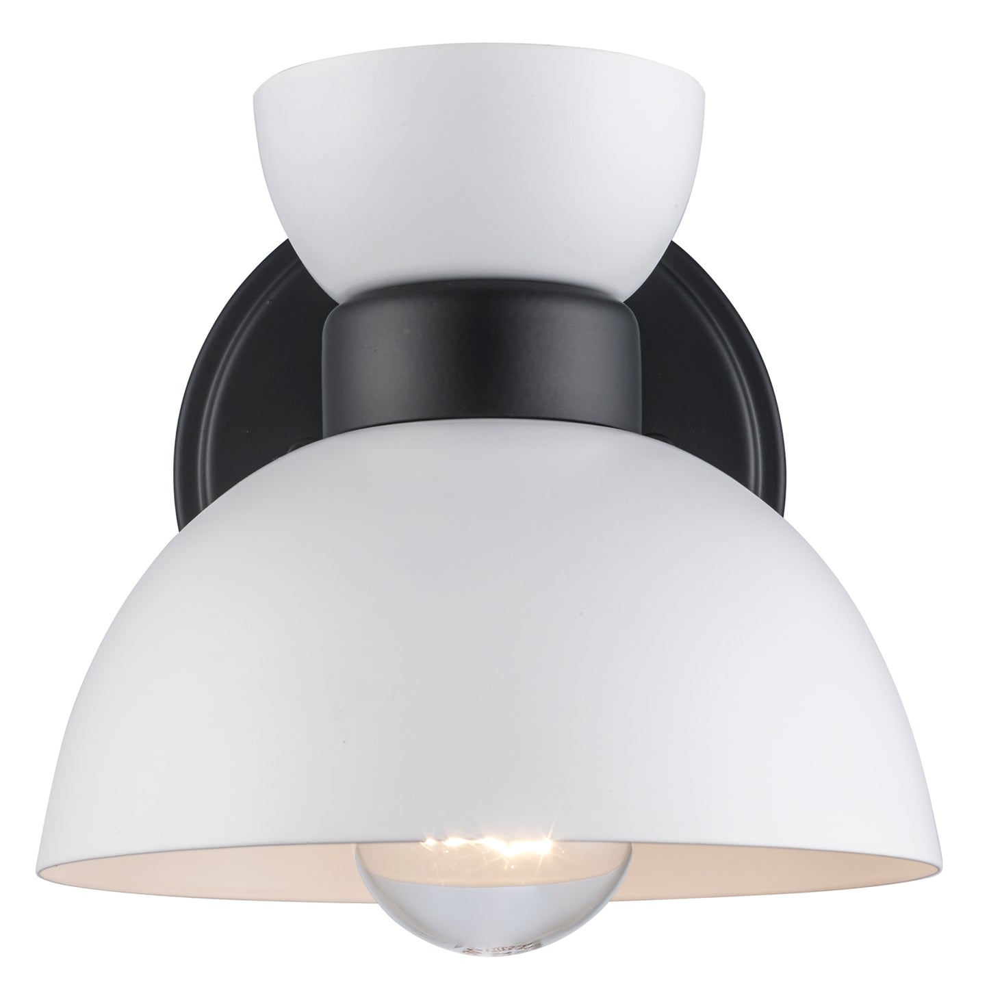 Azaria Dome Shade Retro Wall Sconce - Matte Black, Matte White and Burnished Brass - Midcentury Modern Lighting by Practical Props