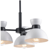 Azaria Retro 3-Light Mini Chandelier - Matte Black, Matte White and Burnished Brass