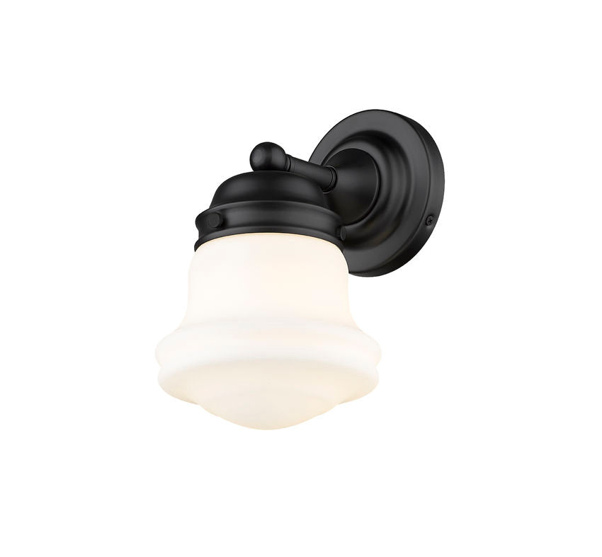 Vaughn 1-Light Schoolhouse Opal Glass + Brass Traditional Wall Sconce Light Fixture
