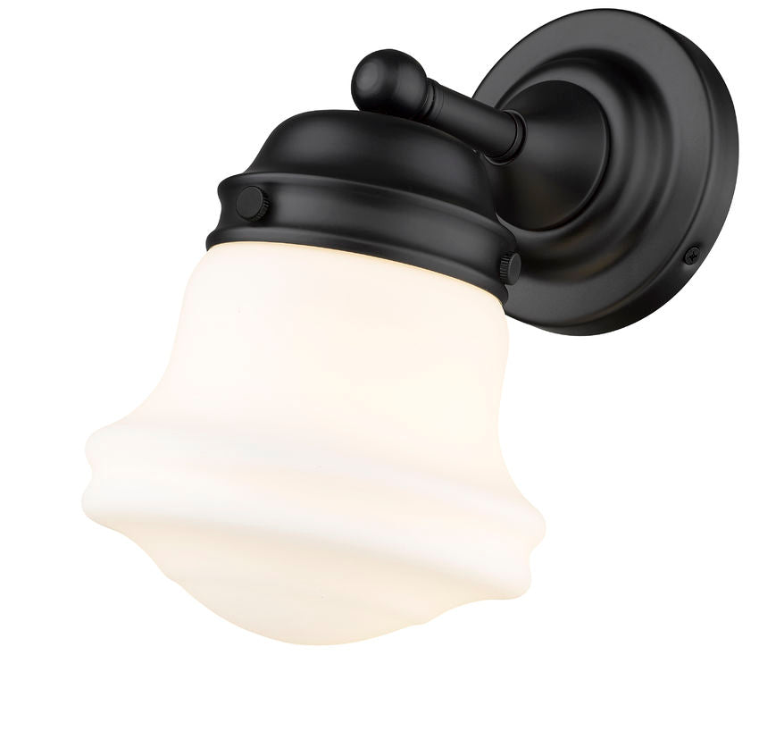 Vaughn 1-Light Schoolhouse Opal Glass + Brass Traditional Wall Sconce Light Fixture