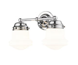 Vaughn 2-Light Schoolhouse Opal Glass + Brass Traditional  Double Vanity Wall Sconce Light Fixture