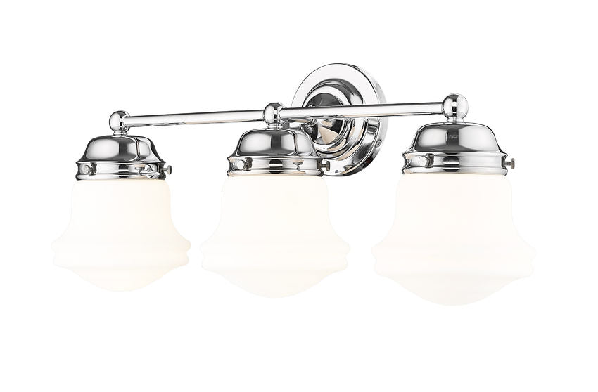 Vaughn 3-Light Schoolhouse Opal Glass + Brass Traditional Wall Sconce Light Fixture