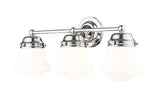 Vaughn 3-Light Schoolhouse Opal Glass + Brass Traditional Wall Sconce Light Fixture