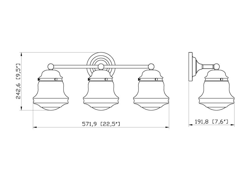 Vaughn 3-Light Schoolhouse Opal Glass + Brass Traditional Wall Sconce Light Fixture