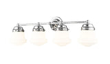 Vaughn 4-Light Schoolhouse Opal Glass + Brass Traditional Wall Sconce Light Fixture