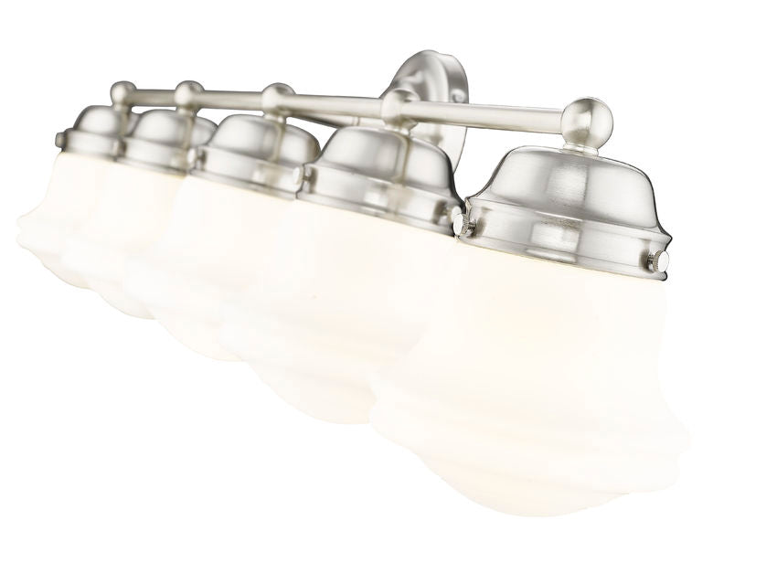 Vaughn 5-Light Schoolhouse Opal Glass + Brass Traditional Wall Sconce Light Fixture