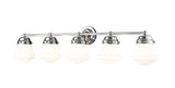 Vaughn 5-Light Schoolhouse Opal Glass + Brass Traditional Wall Sconce Light Fixture