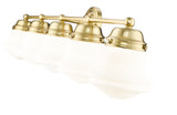Vaughn 5-Light Schoolhouse Opal Glass + Brass Traditional Wall Sconce Light Fixture
