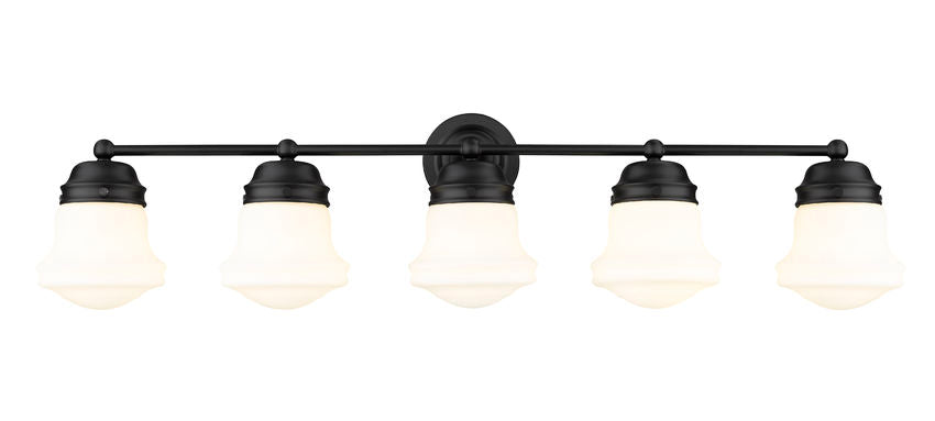 Vaughn 5-Light Schoolhouse Opal Glass + Brass Traditional Wall Sconce Light Fixture