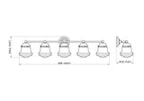 Vaughn 5-Light Schoolhouse Opal Glass + Brass Traditional Wall Sconce Light Fixture