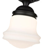 Vaughn 1-Light Schoolhouse Opal Glass + Brass Traditional Semi Flush Mount Ceiling Fixture