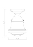 Vaughn 1-Light Schoolhouse Opal Glass + Brass Traditional Semi Flush Mount Ceiling Fixture