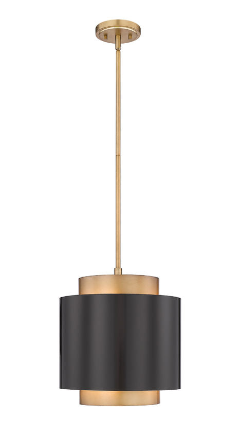 Harlech Modern Curved Brass + Bronze Metal Drum Pendant Light