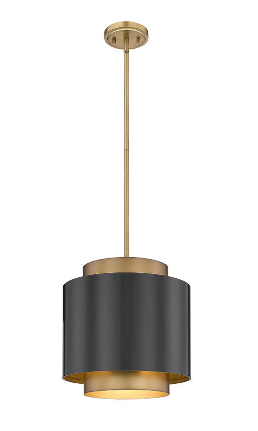 Harlech Modern Curved Brass + Bronze Metal Drum Pendant Light