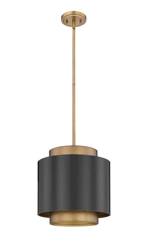 Harlech Modern Curved Brass + Bronze Metal Drum Pendant Light