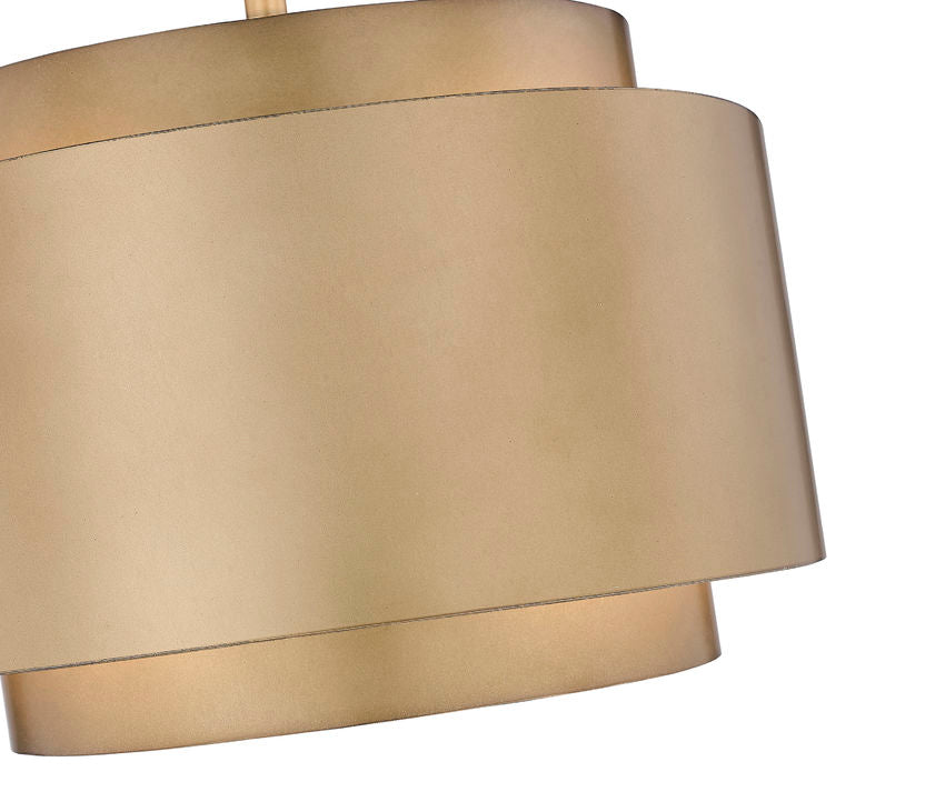 Harlech Large 4-Light 32" Modern Curved Aged Brass Metal Drum Pendant Light
