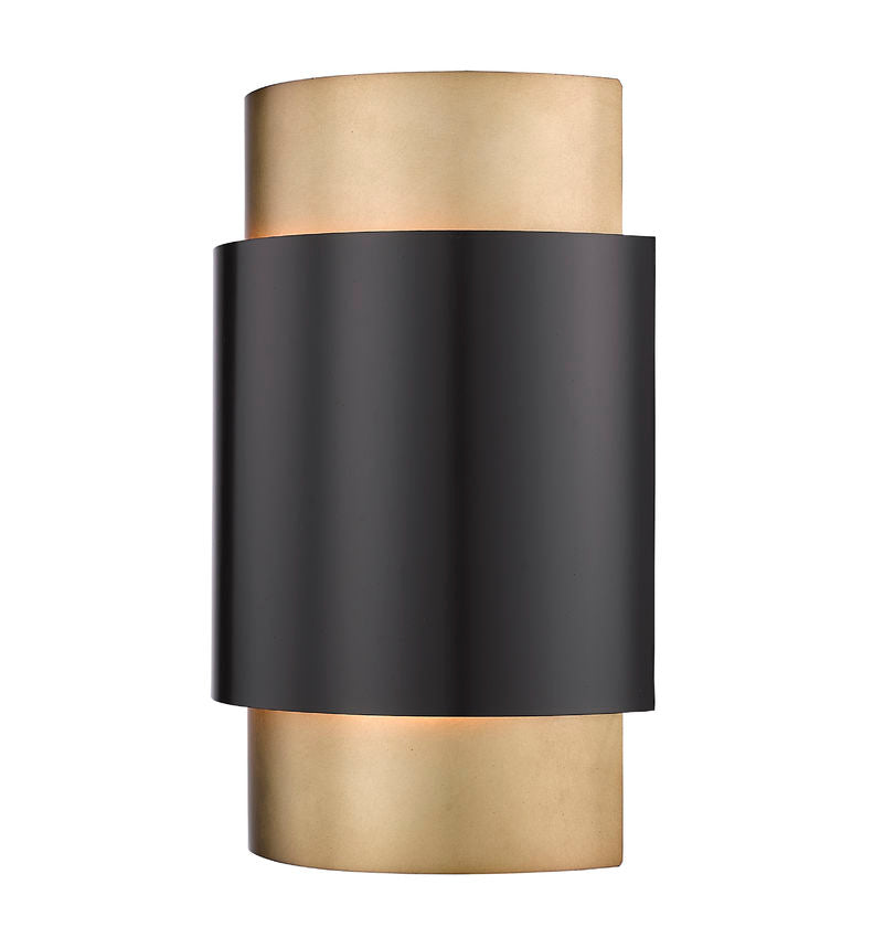 Harlech Modern Curved Brass + Bronze Interior Wall Sconce