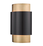 Harlech Modern Curved Brass + Bronze Interior Wall Sconce