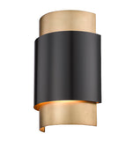 Harlech Modern Curved Brass + Bronze Interior Wall Sconce