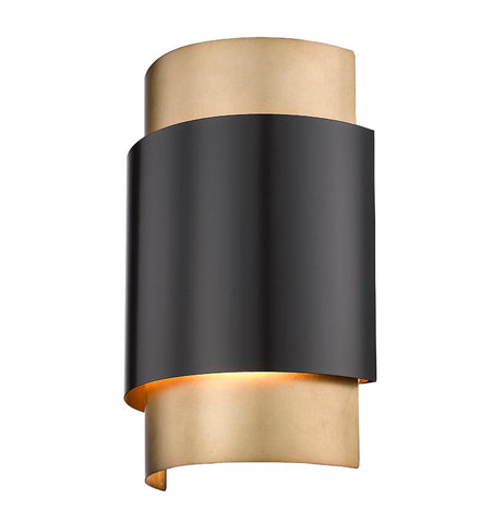 Harlech Modern Curved Brass + Bronze Interior Wall Sconce