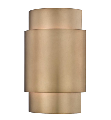 Harlech Modern Curved  Interior Wall Sconce in Rubbed Brass