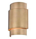 Harlech Modern Curved  Interior Wall Sconce in Rubbed Brass