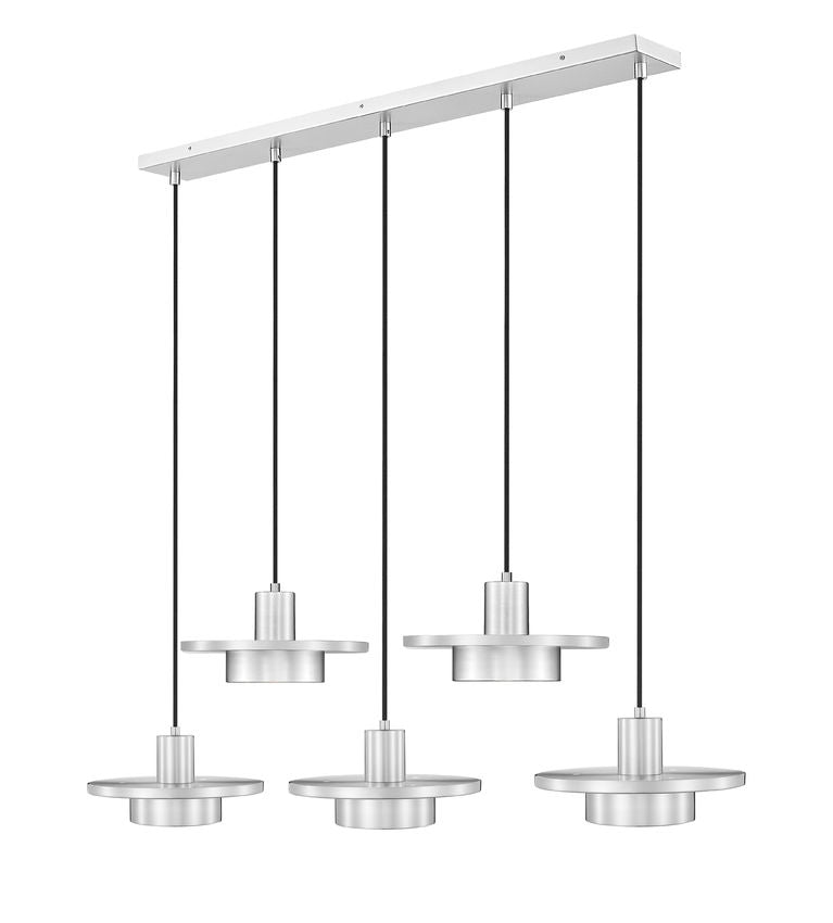 Ludo 6-Light Modern LED Linear Pendant Light in Black, White, Brushed Nickel or Brass
