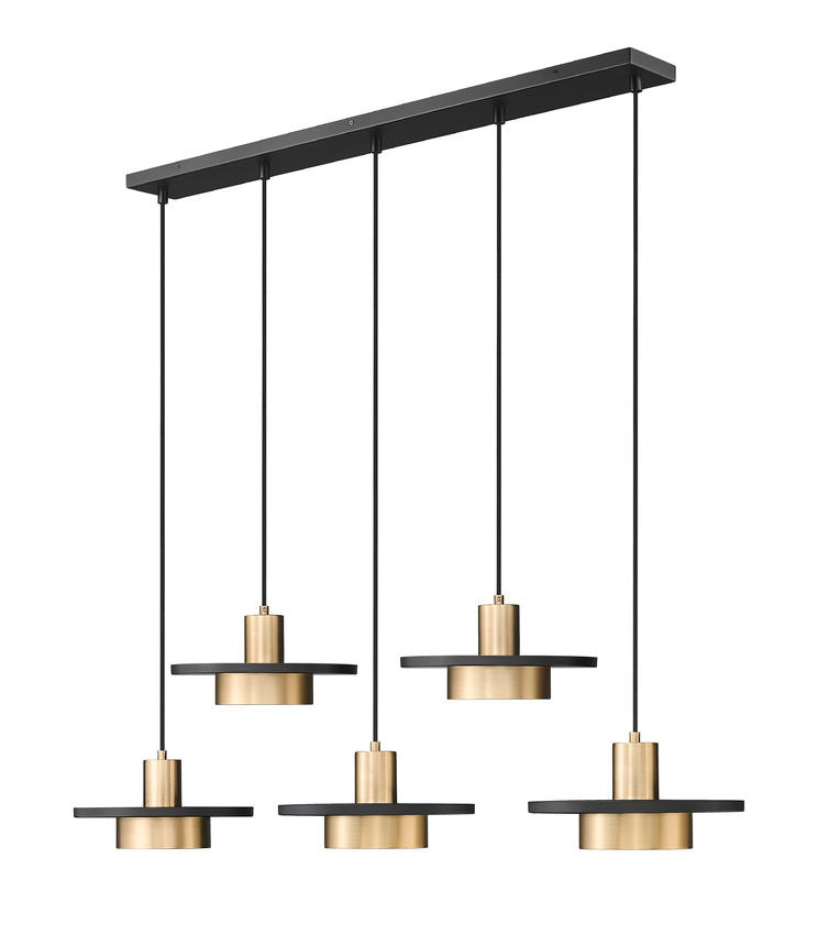 Ludo 6-Light Modern LED Linear Pendant Light in Black, White, Brushed Nickel or Brass