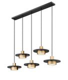 Ludo 6-Light Modern LED Linear Pendant Light in Black, White, Brushed Nickel or Brass