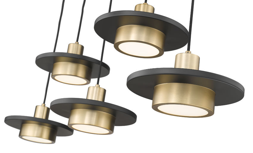 Ludo 6-Light Modern LED Linear Pendant Light in Black, White, Brushed Nickel or Brass