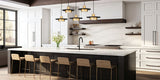 Ludo 6-Light Modern LED Linear Pendant Light in Black, White, Brushed Nickel or Brass