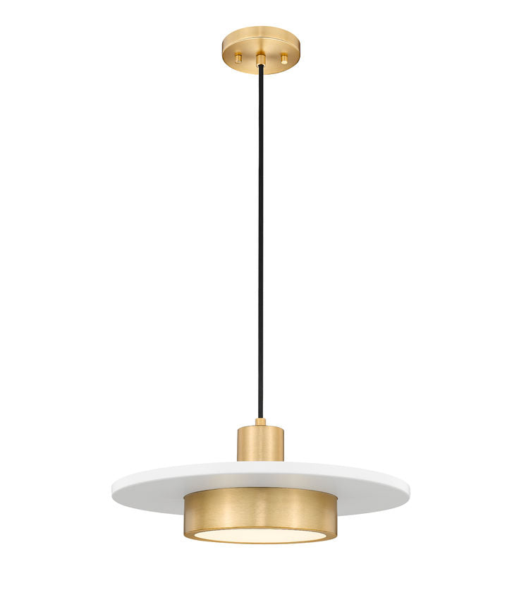Ludo 16" Modern LED Pendant Light in Black, White, Brushed Nickel or Brass