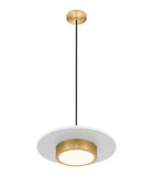 Ludo 16" Modern LED Pendant Light in Black, White, Brushed Nickel or Brass
