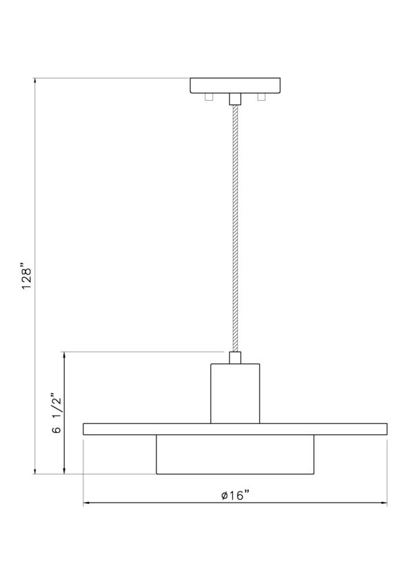 Ludo 16" Modern LED Pendant Light in Black, White, Brushed Nickel or Brass