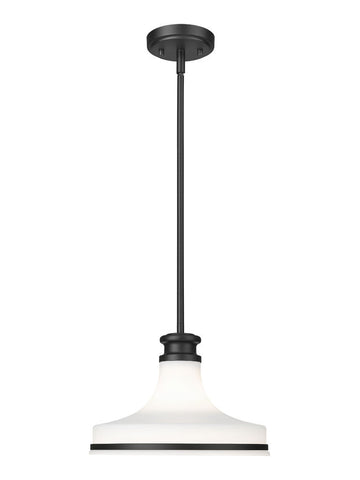 Reznor 12" Vintage-Style Fluted Glass Pendant in Matte Black, Brushed Nickel, and Modern Gold - Midcentury Lighting by Practical Props