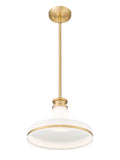 Reznor 12" Vintage-Style Fluted Glass Pendant in Matte Black, Brushed Nickel, and Modern Gold - Midcentury Lighting by Practical Props