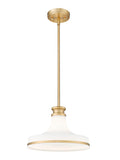 Reznor 12" Vintage-Style Fluted Glass Pendant in Matte Black, Brushed Nickel, and Modern Gold - Midcentury Lighting by Practical Props