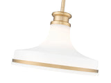 Reznor 12" Vintage-Style Fluted Glass Pendant in Matte Black, Brushed Nickel, and Modern Gold - Midcentury Lighting by Practical Props