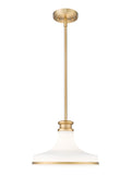 Reznor 12" Vintage-Style Fluted Glass Pendant in Matte Black, Brushed Nickel, and Modern Gold - Midcentury Lighting by Practical Props